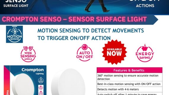 Crompton Senso-Sensor 15W Surface Light