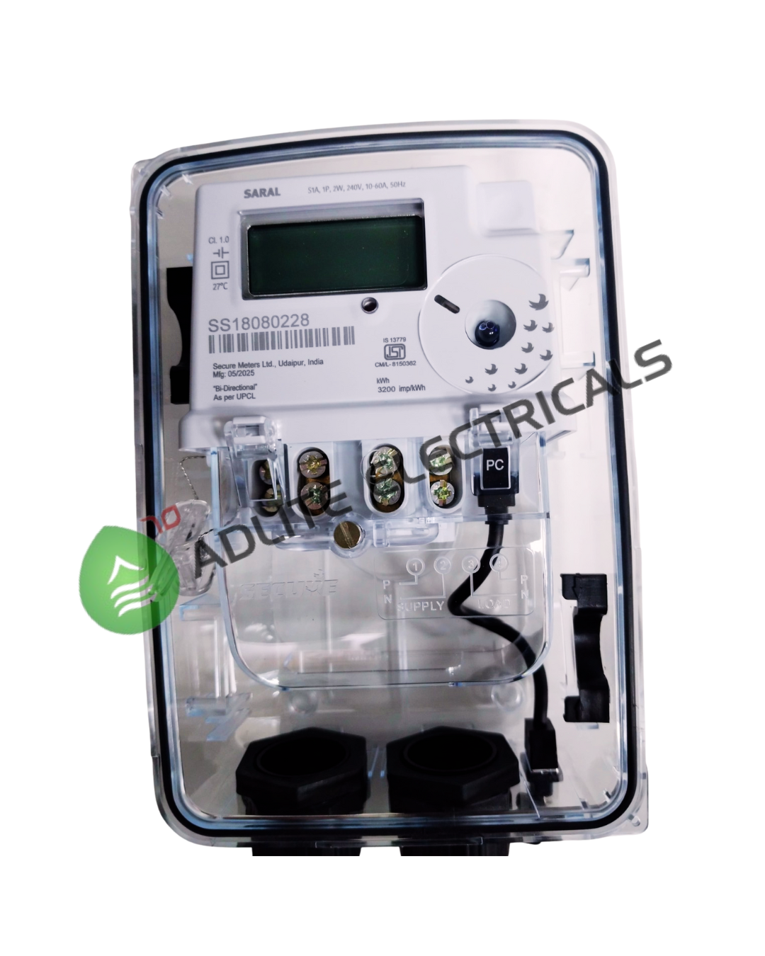 Secure Saral 10-60A Bi-Directional/Net Single Phase Energy Meter (FOR Himachal Pradesh Approved)