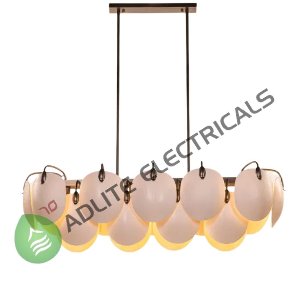 Petaline Long Brown & White Ceramic Chandelier Petaline Long Brown & White Ceramic Chandelier