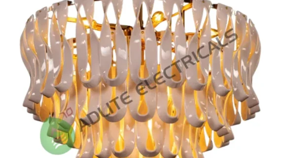 Vera Ceramic Chandelier (Round, Gold, White)