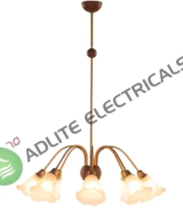 Nerina Gold & White Frosted Glass Chandelier