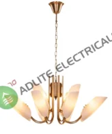 Silvana Large & Gold & White Frosted Glass Chandelier
