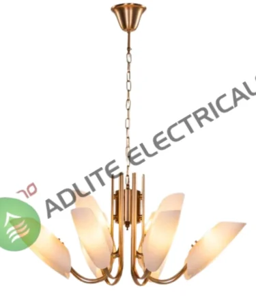 Silvana Large & Gold & White Frosted Glass Chandelier