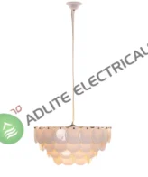 Porcelain Sail Chrome & White Ceramic Chandelier
