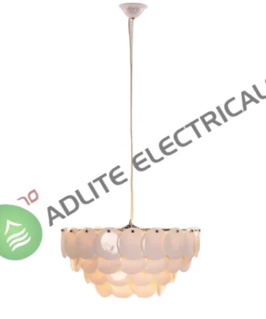 Porcelain Sail Chrome & White Ceramic Chandelier