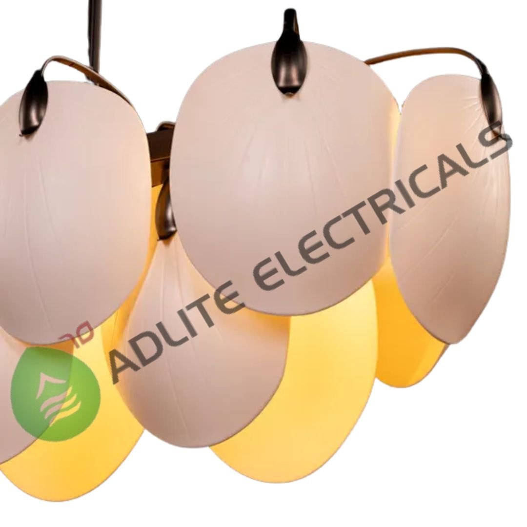 Petaline Long Brown & White Ceramic Chandelier