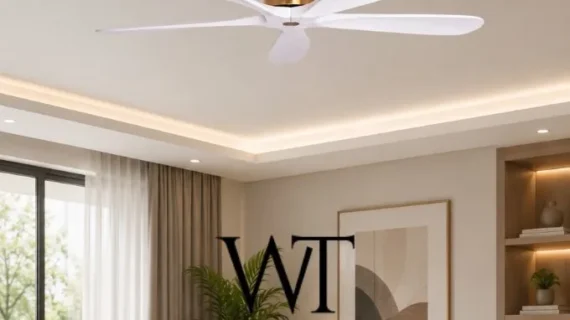 Carmel White & Gold 5-Blade Designer Ceiling Fan