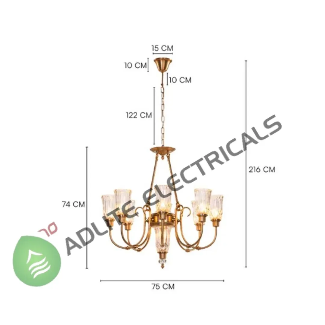 Bellamy Gold Clear Glass Chandelier