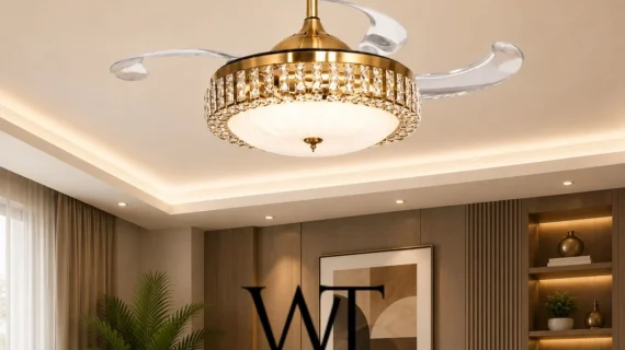 Fly Far Crystal Chandelier Ceiling Fan