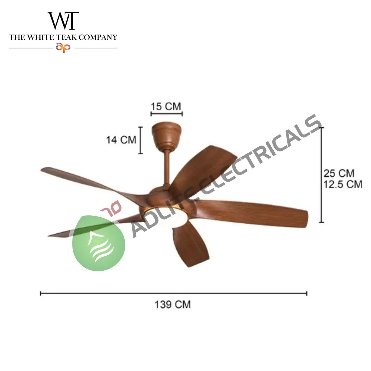 Redwood City Designer LED Ceiling Fan (WhiteTeak by Asian Paints)