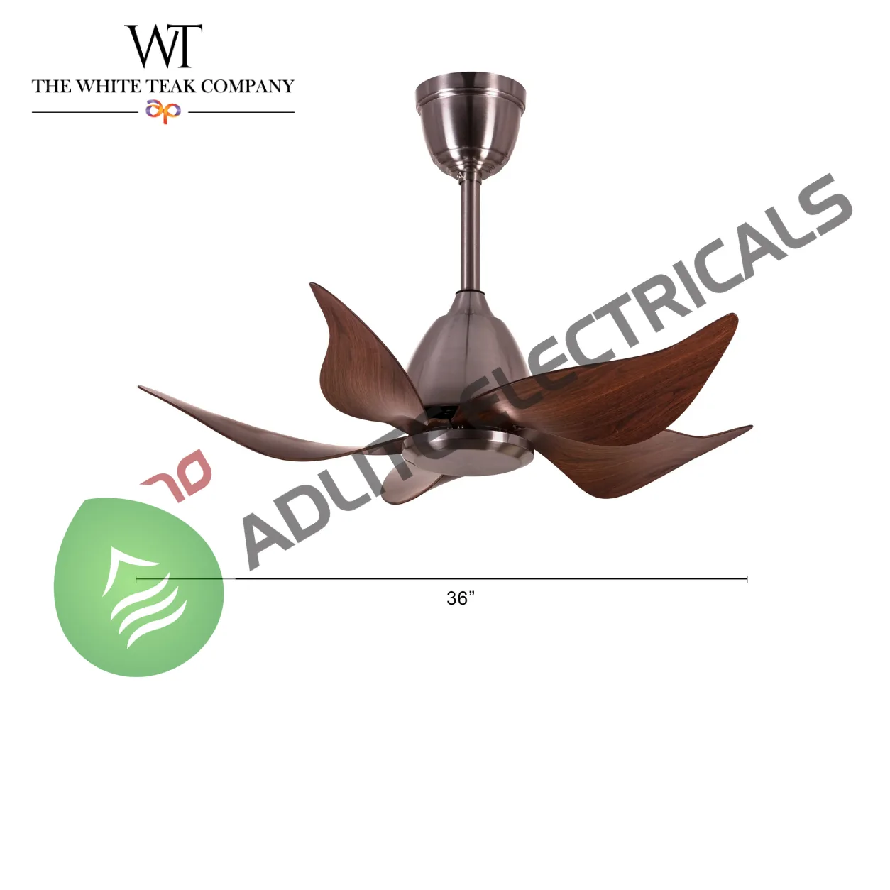 Piccadilly Circus Designer Ceiling Fan (WhiteTeak by Asian Paints)