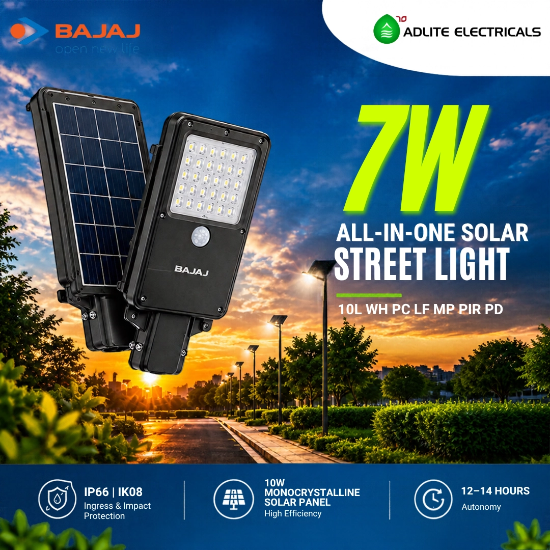 BAJAJ ALL IN ONE SOLAR STREET LIGHT (4) BAJAJ 7W ALL IN ONE SOLAR STREET LIGHT